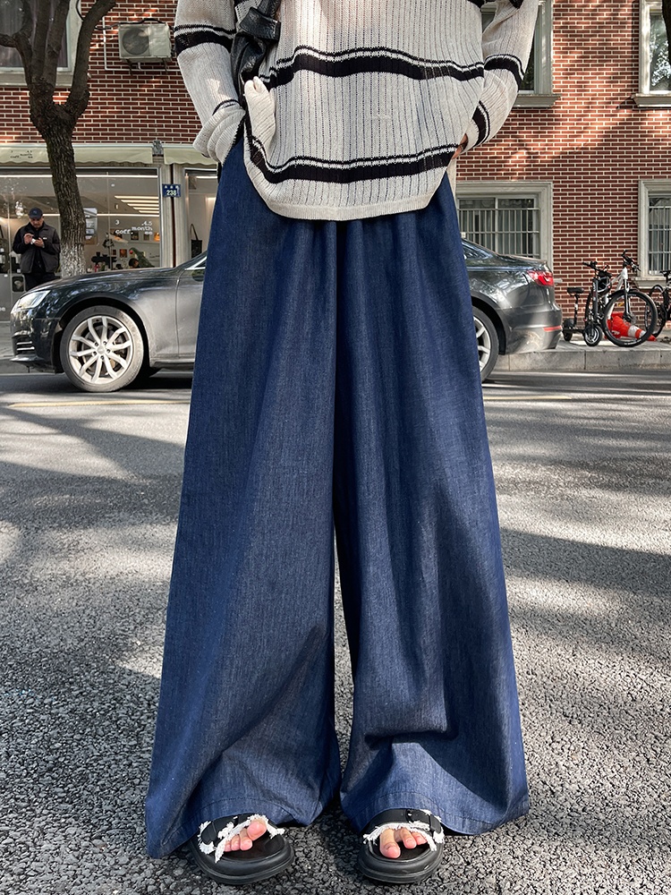 Spring straight wide leg pants lengthen jeans for women