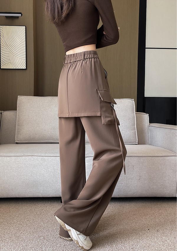 Wide leg casual pants straight suit pants for women