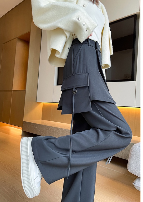 Wide leg casual pants straight suit pants for women