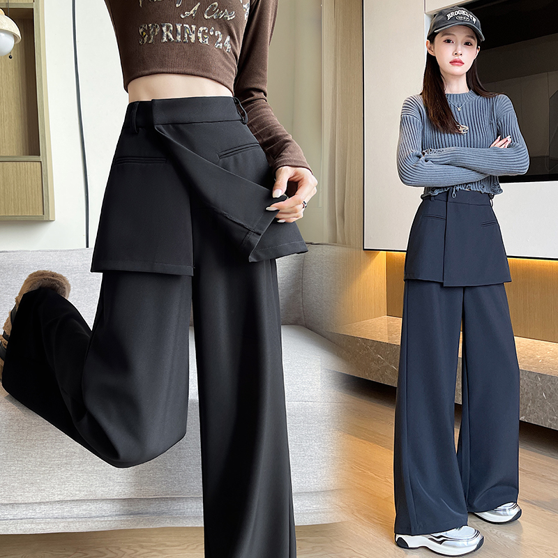 Pseudo-two spring casual pants American style culottes