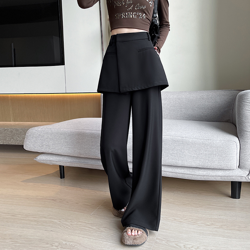 Pseudo-two spring casual pants American style culottes