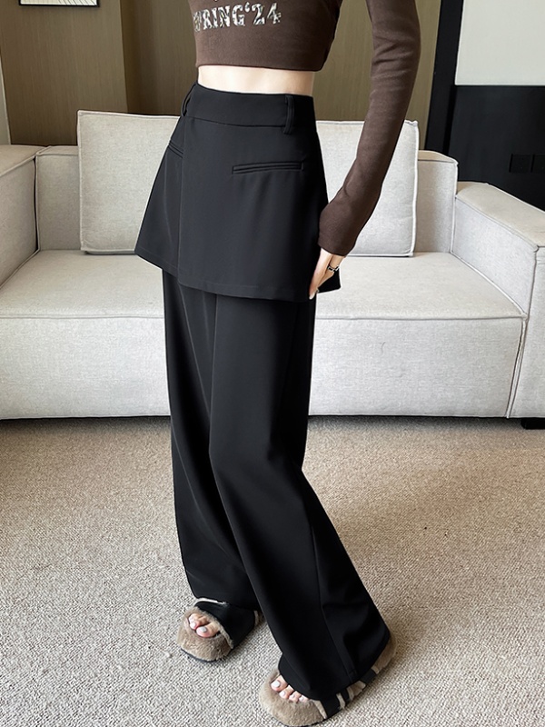 Pseudo-two spring casual pants American style culottes