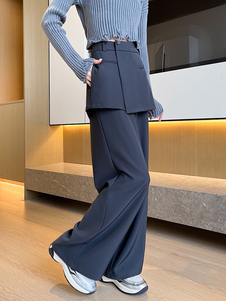 Pseudo-two spring casual pants American style culottes