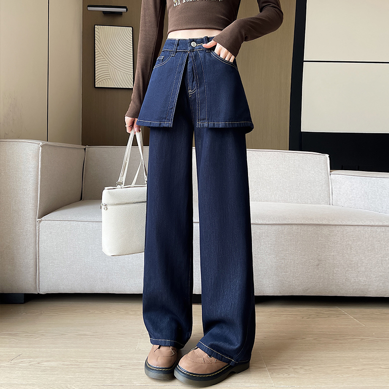 Retro micro speaker culottes Pseudo-two spring pants