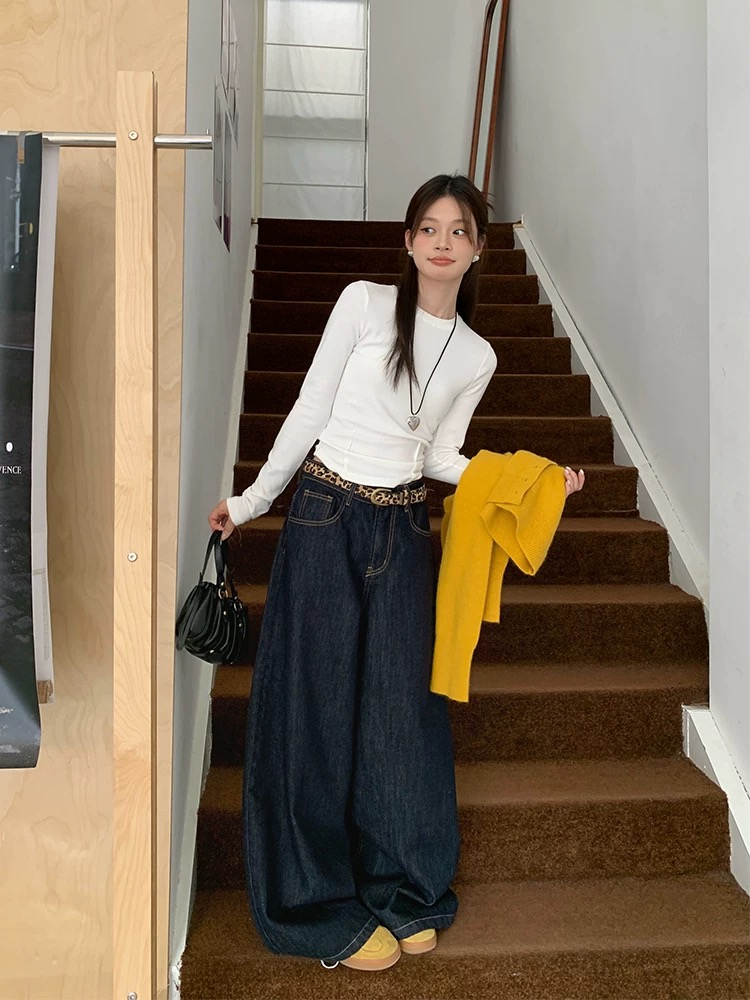 Mopping loose pants straight spring wide leg pants