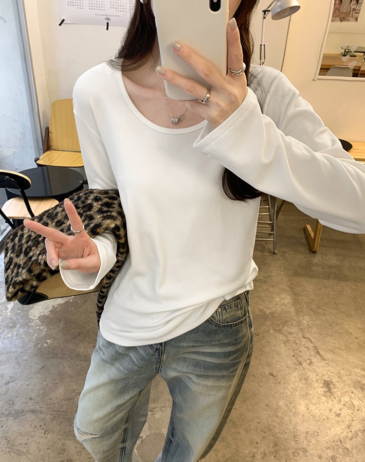 Plus velvet T-shirt long sleeve bottoming shirt for women