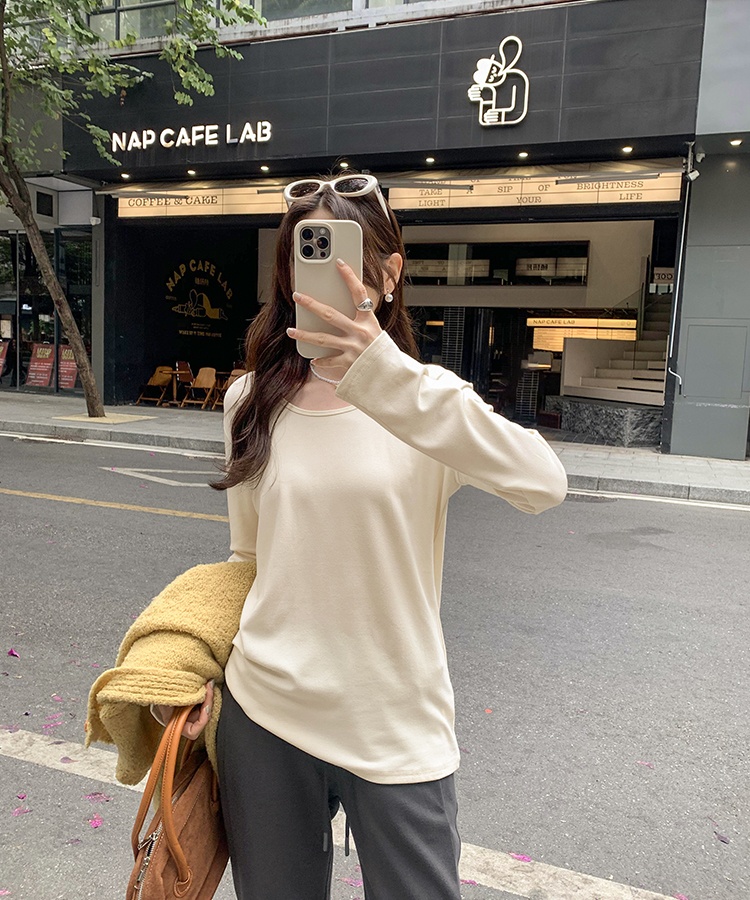 Plus velvet T-shirt long sleeve bottoming shirt for women