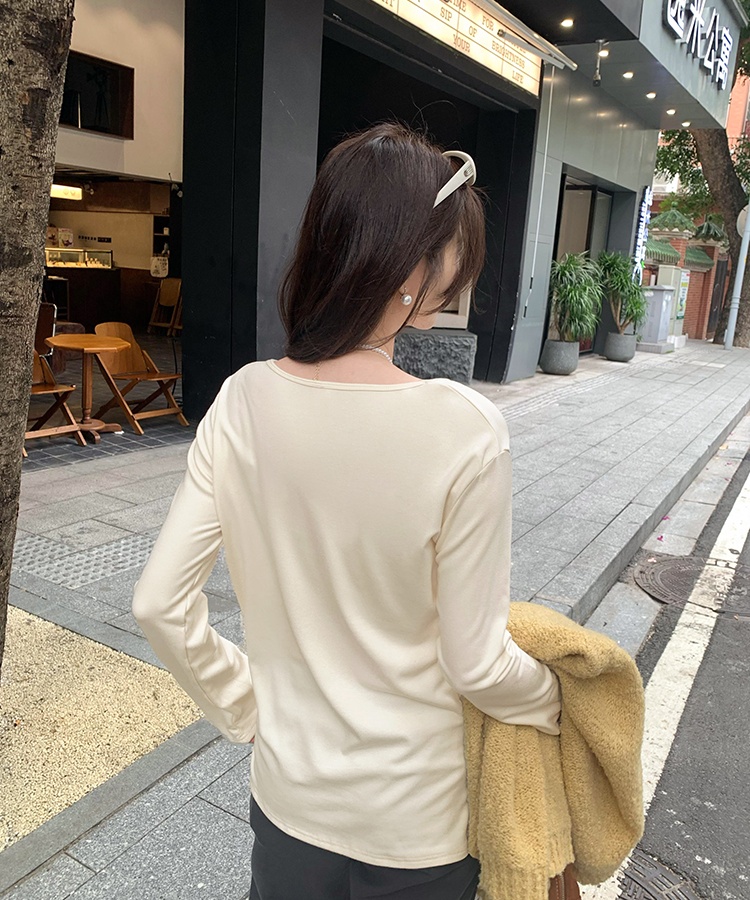 Plus velvet T-shirt long sleeve bottoming shirt for women