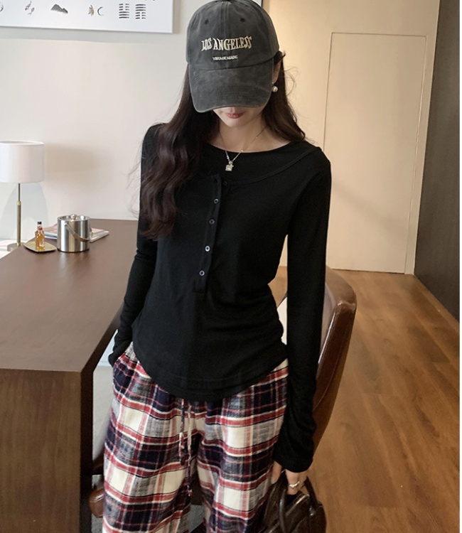 Long sleeve tops Pseudo-two bottoming shirt for women