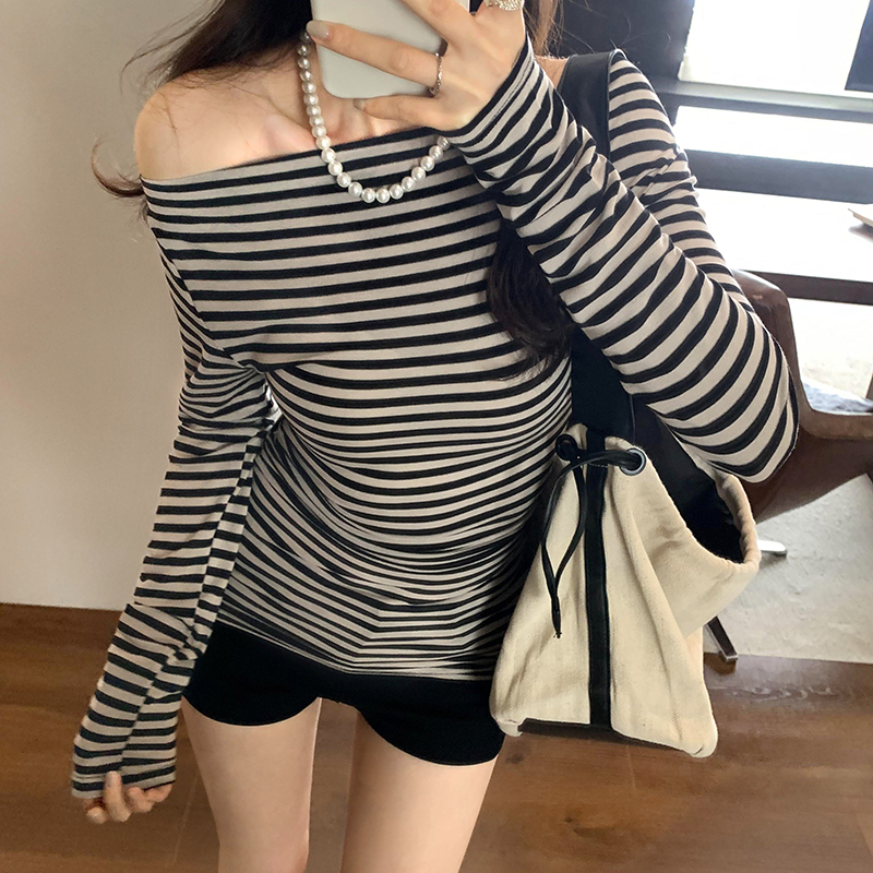 Spring and autumn tops bottoming shirt for women