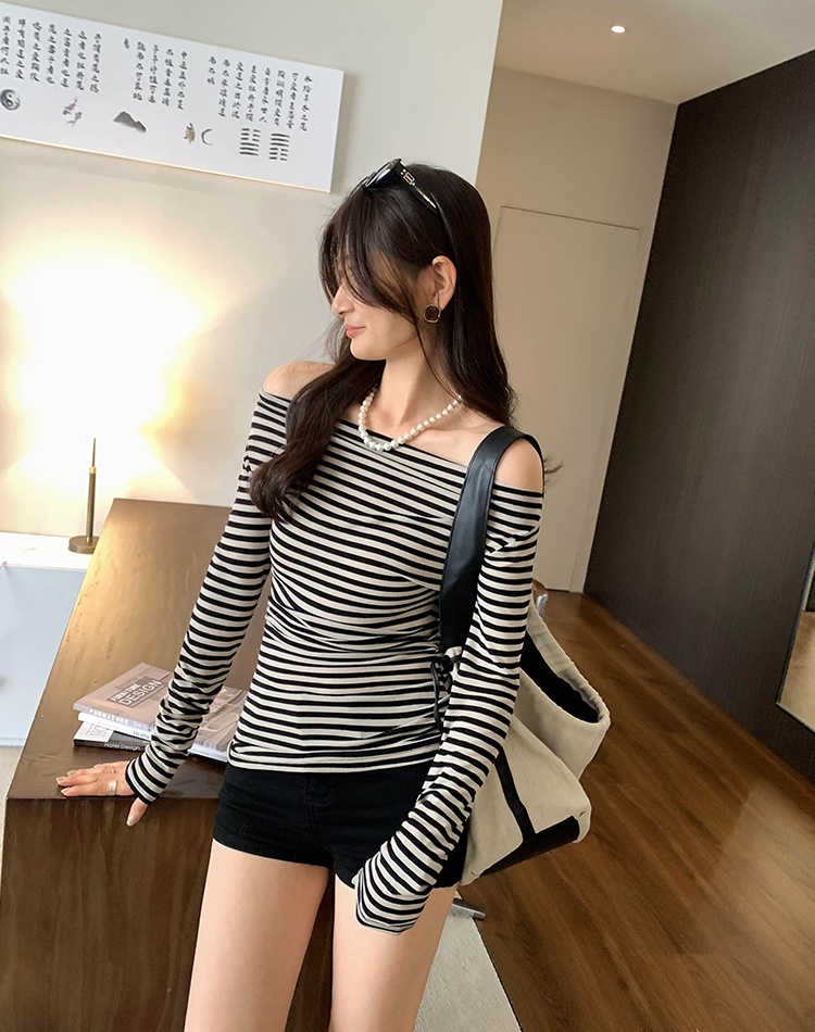 Spring and autumn tops bottoming shirt for women