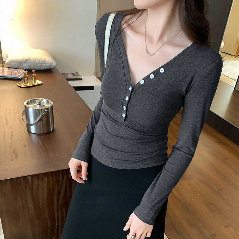 V-neck bottoming shirt T-shirt for women