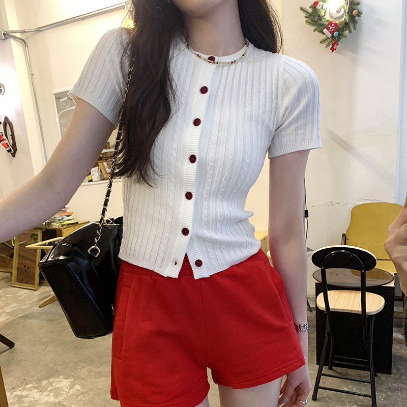 Twist short cardigan summer tops for women