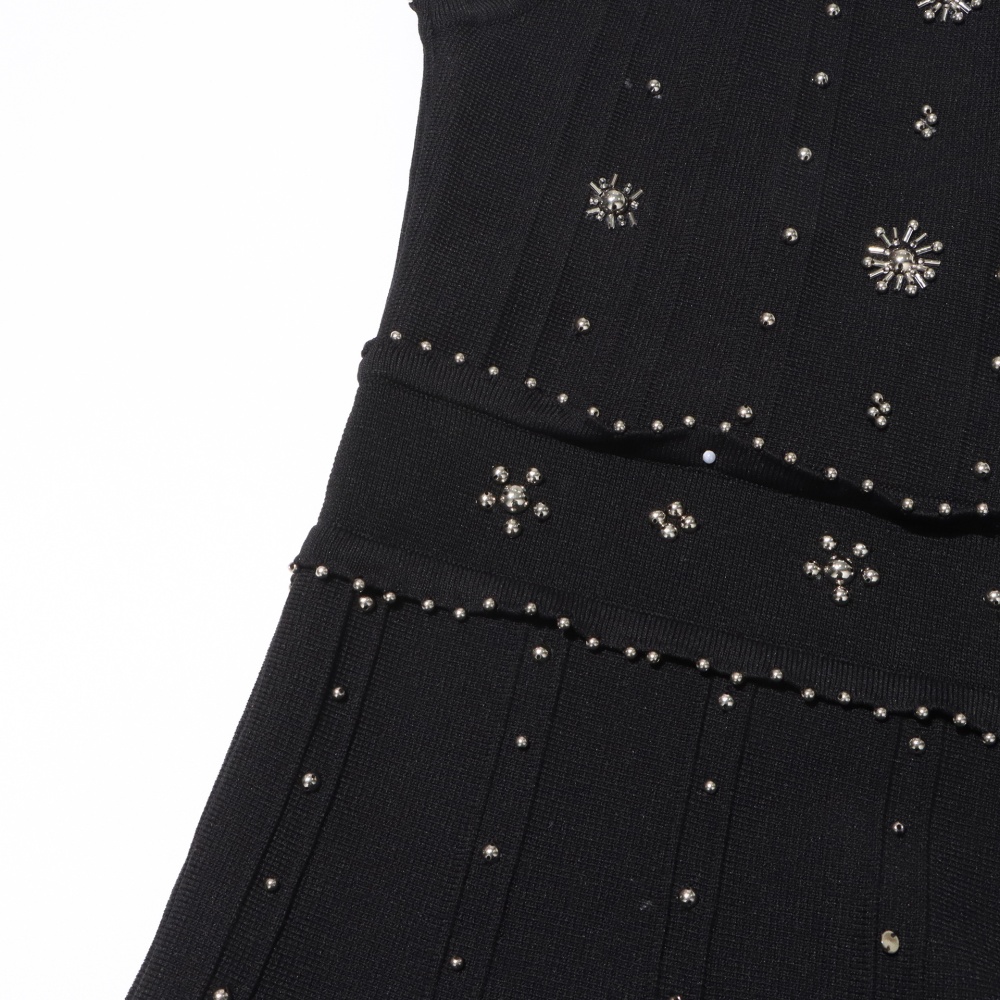 Spring slim sleeveless dress rhinestone dress for women