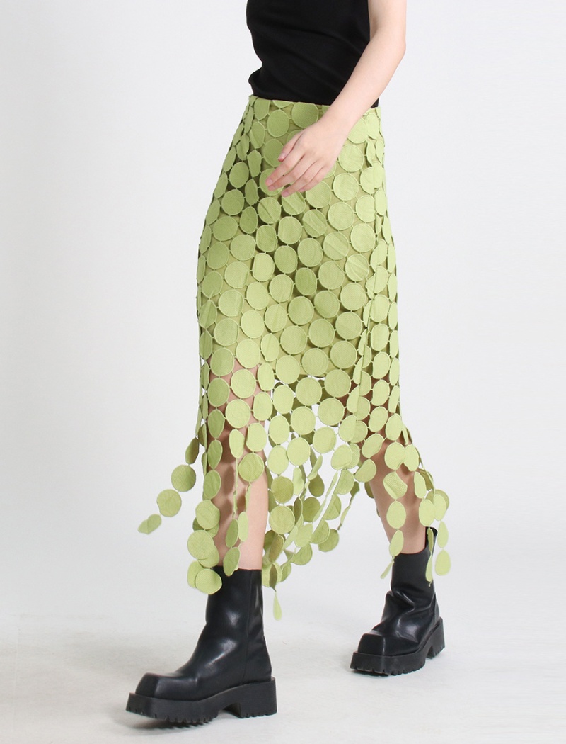 A-line autumn skirt pure embroidery long dress for women