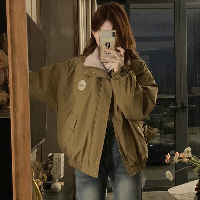 Retro cotton coat American style jacket for women