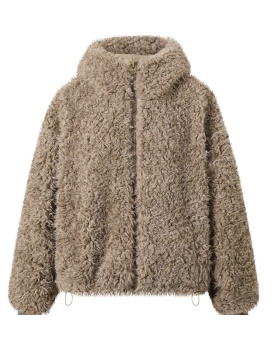 Hooded lazy long sleeve tops fluffy winter lovely coat