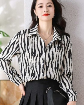 Western style show young tops spring zebra shirt