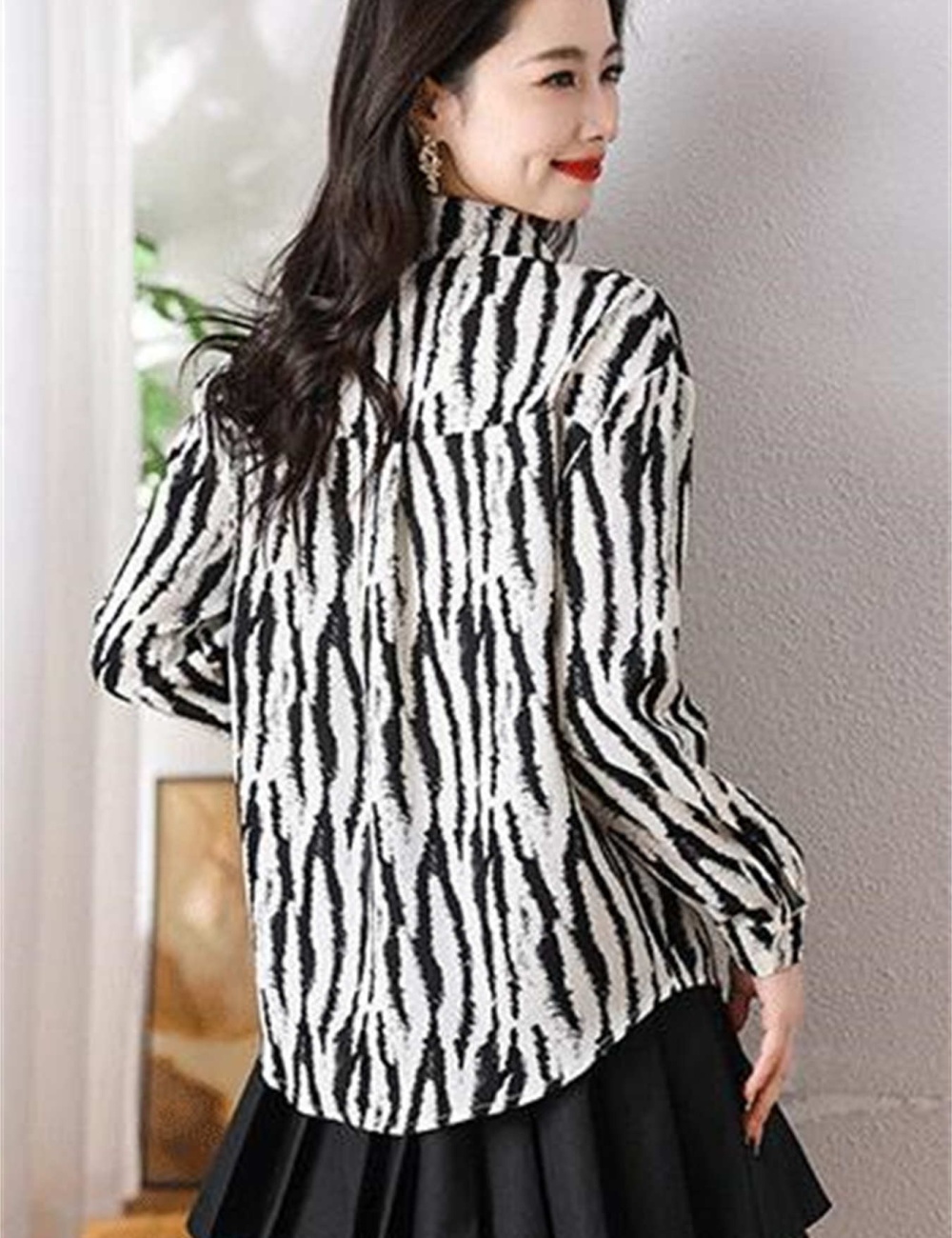 Western style show young tops spring zebra shirt