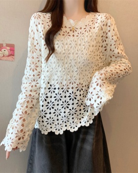 Loose hollow sweater slim spring tops for women