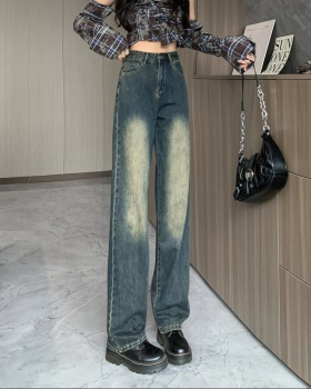 Slim wide leg jeans spring American style pants for women