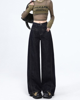 Spring drape long pants straight jeans for women