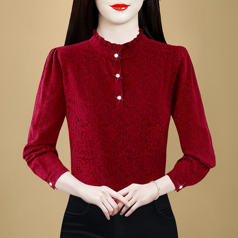 Spring long sleeve temperament shirt for women