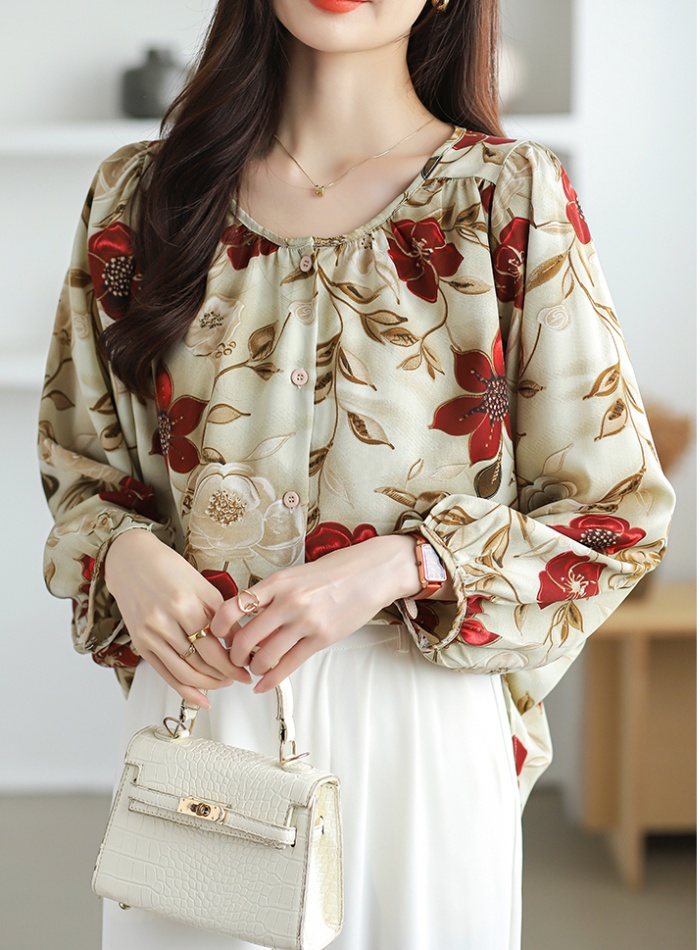 Korean style shirt large yard chiffon shirt for women