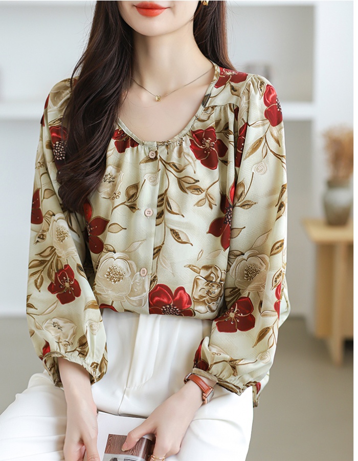 Korean style shirt large yard chiffon shirt for women