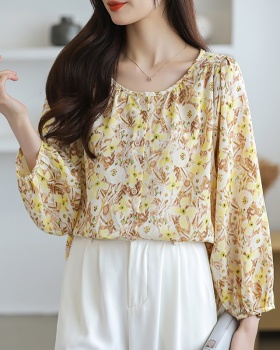 Korean style long sleeve shirt loose chiffon shirt for women