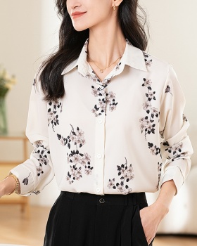 Niche printing shirt long sleeve tops for women