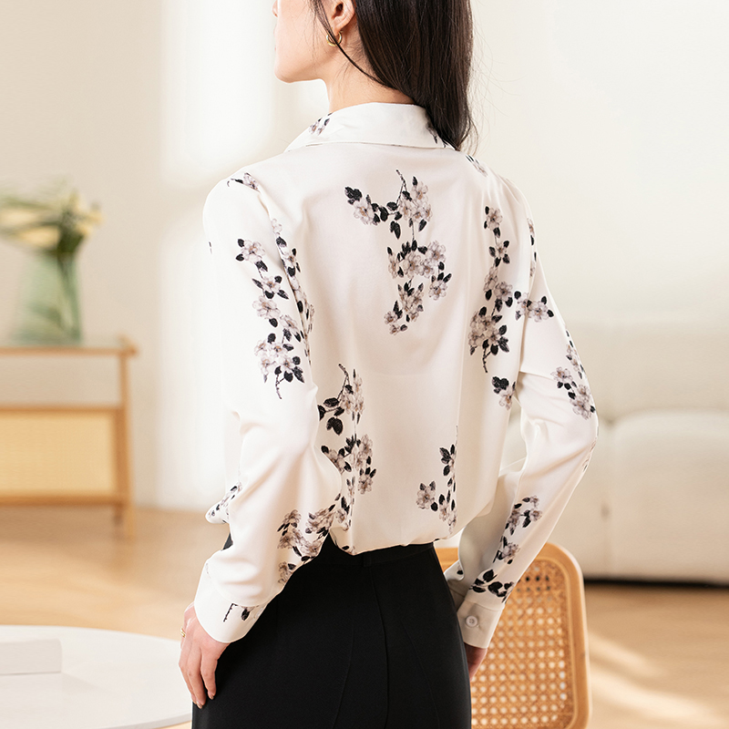 Niche printing shirt long sleeve tops for women