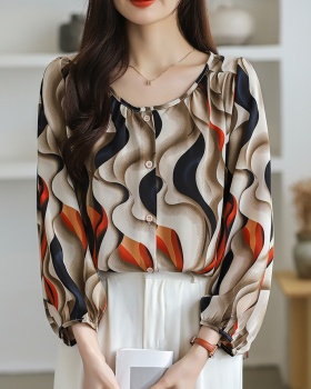 Korean style shirt printing chiffon shirt for women