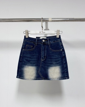 Denim skirt anti emptied short skirt