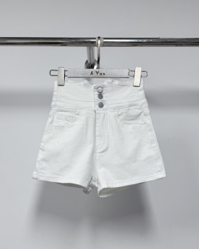 Hollow cross elasticity Korean style short jeans