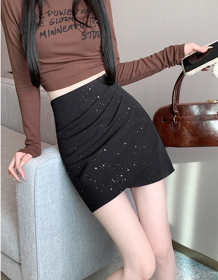 Slim high waist business suit fold skirt for women