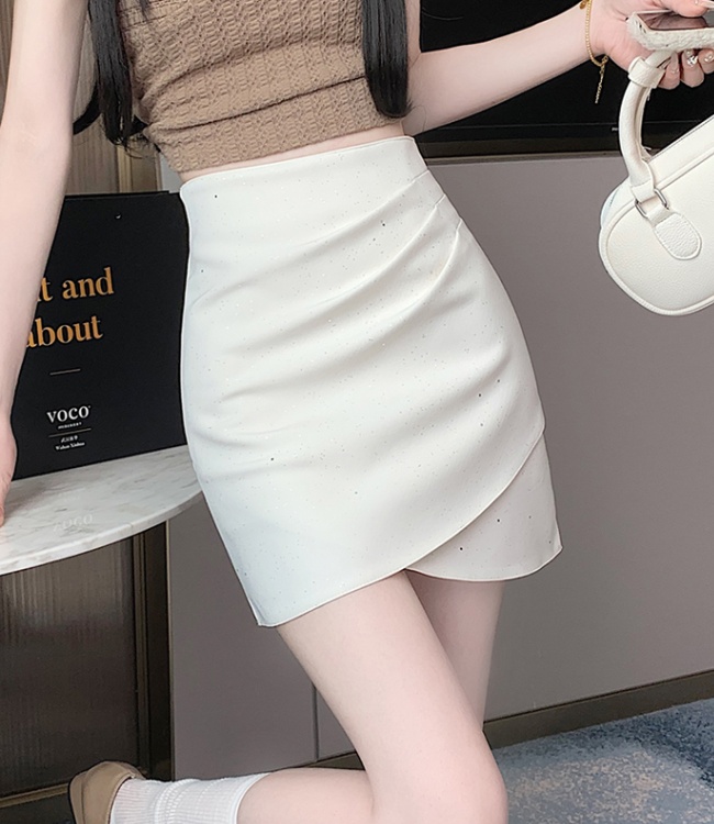 Slim high waist business suit fold skirt for women