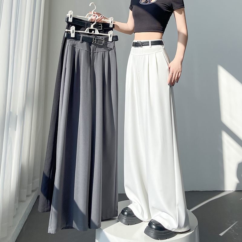 Casual high waist wide leg pants loose business suit