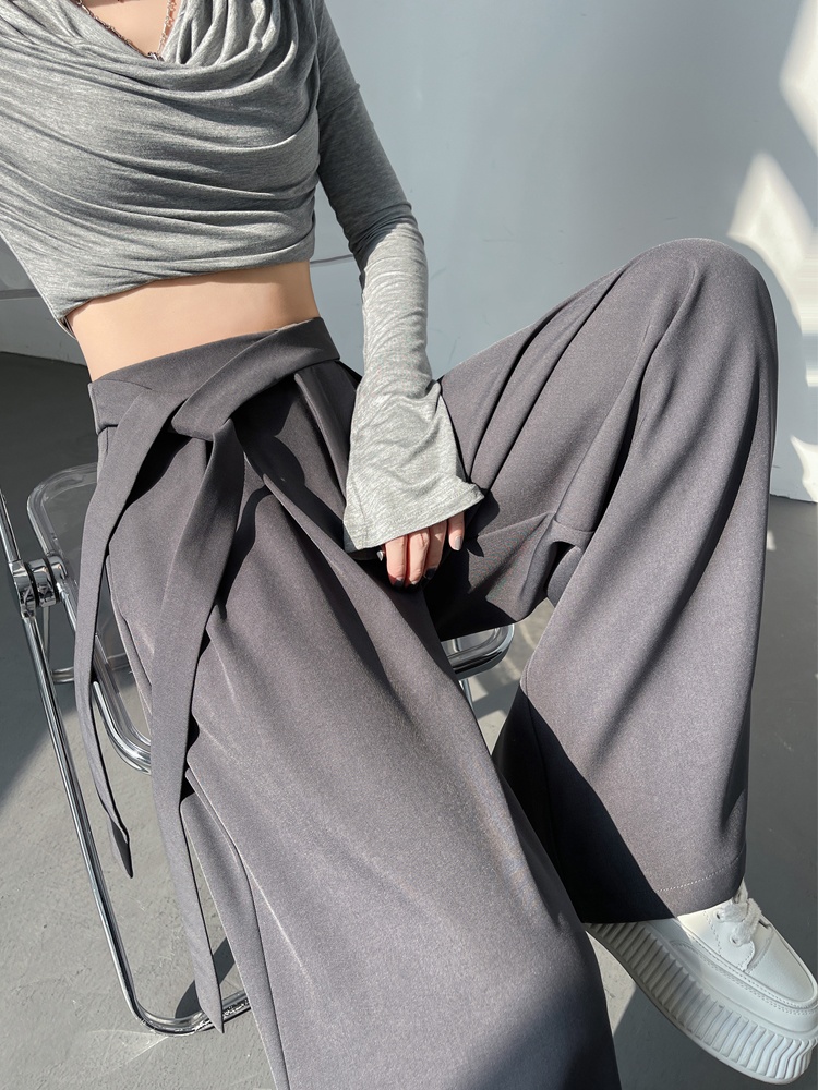 Mopping bandage pants straight wide leg pants for women