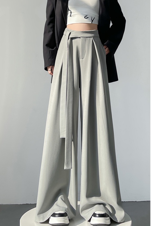 Mopping bandage pants straight wide leg pants for women