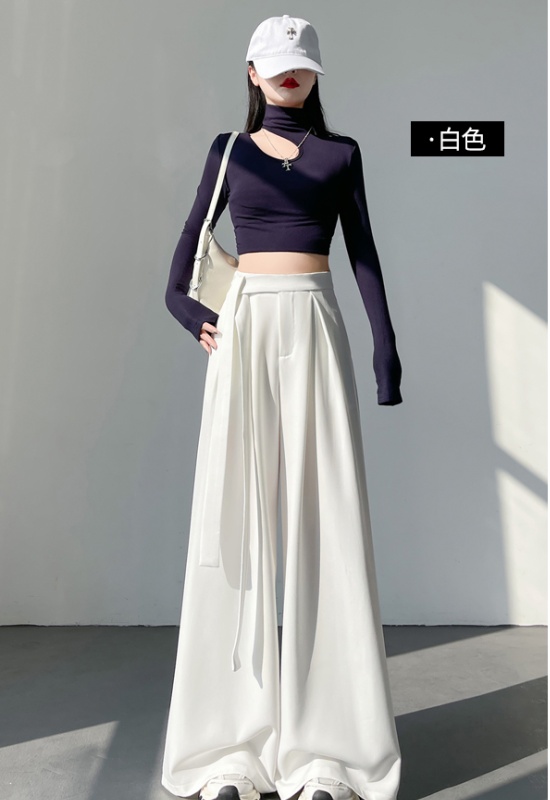 Mopping bandage pants straight wide leg pants for women