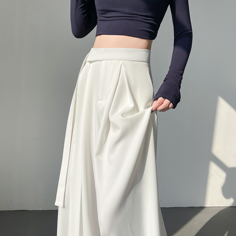 Mopping bandage pants straight wide leg pants for women