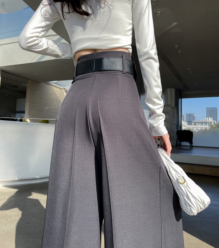 Spring high waist trousers Casual straight pants for women