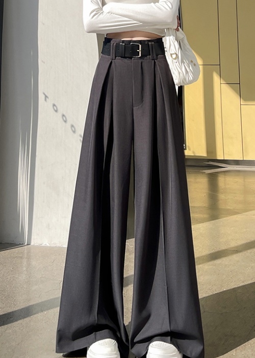 Spring high waist trousers Casual straight pants for women