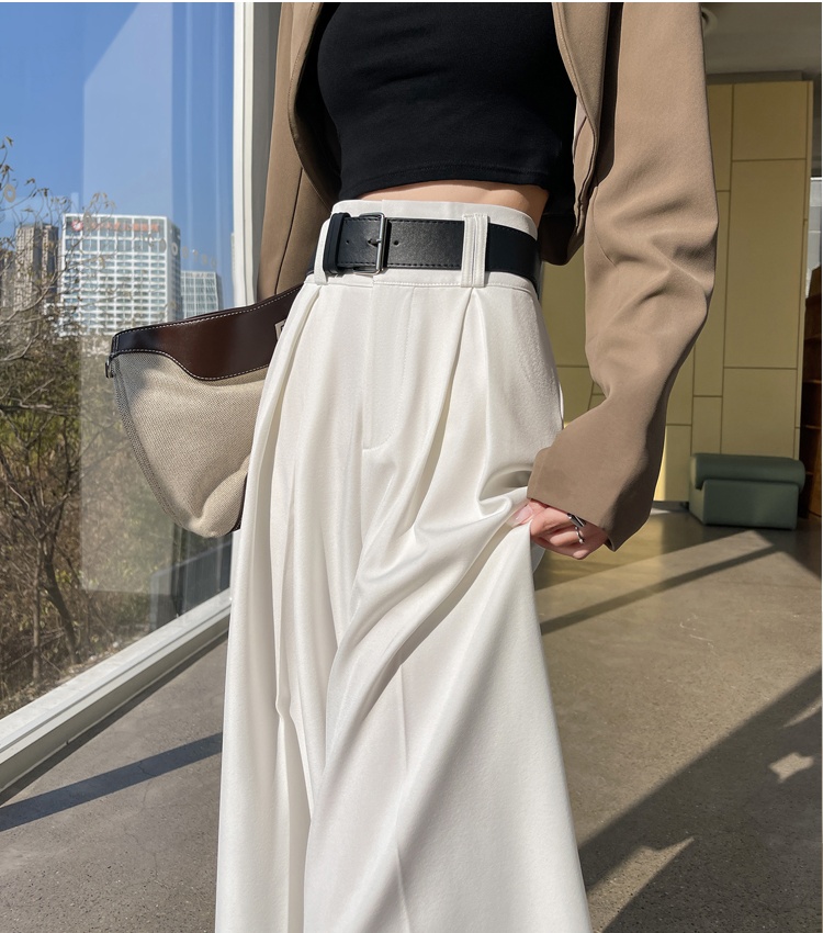 Spring high waist trousers Casual straight pants for women