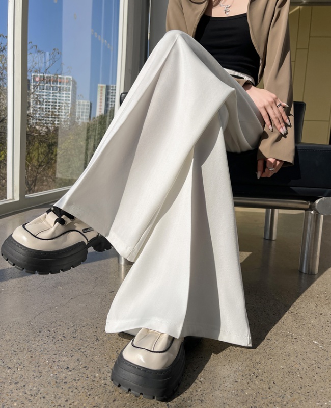 Spring high waist trousers Casual straight pants for women