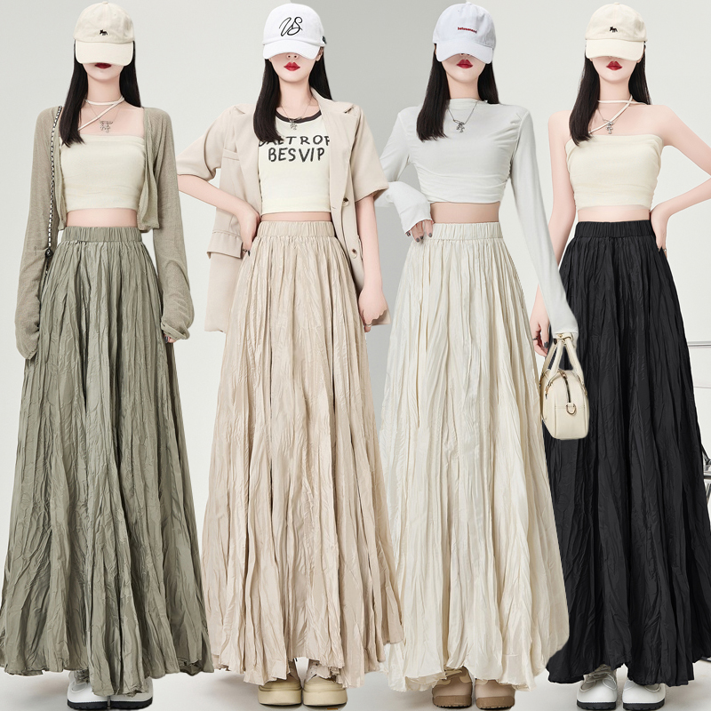 Big skirt A-line spring irregular drape skirt for women