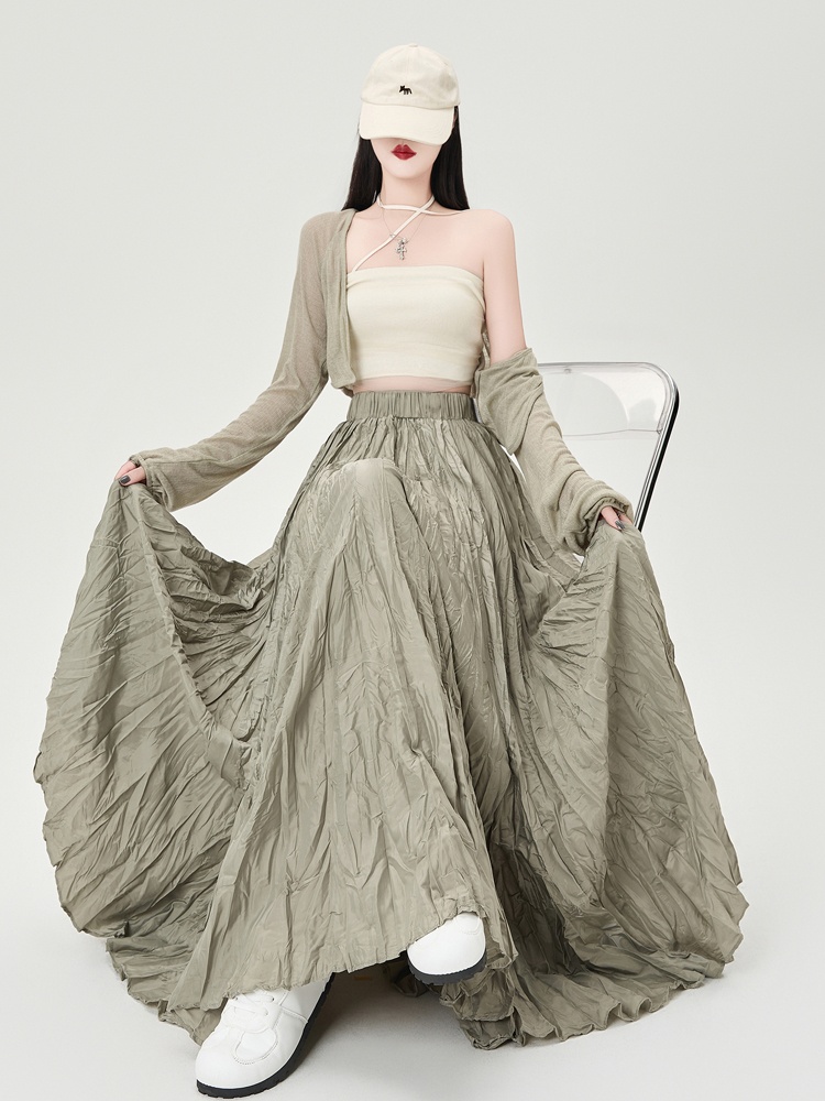 Big skirt A-line spring irregular drape skirt for women