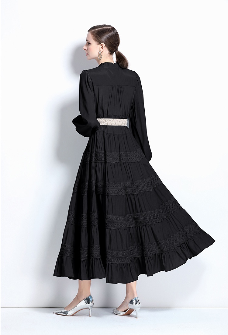 Spring lace splice big skirt dress