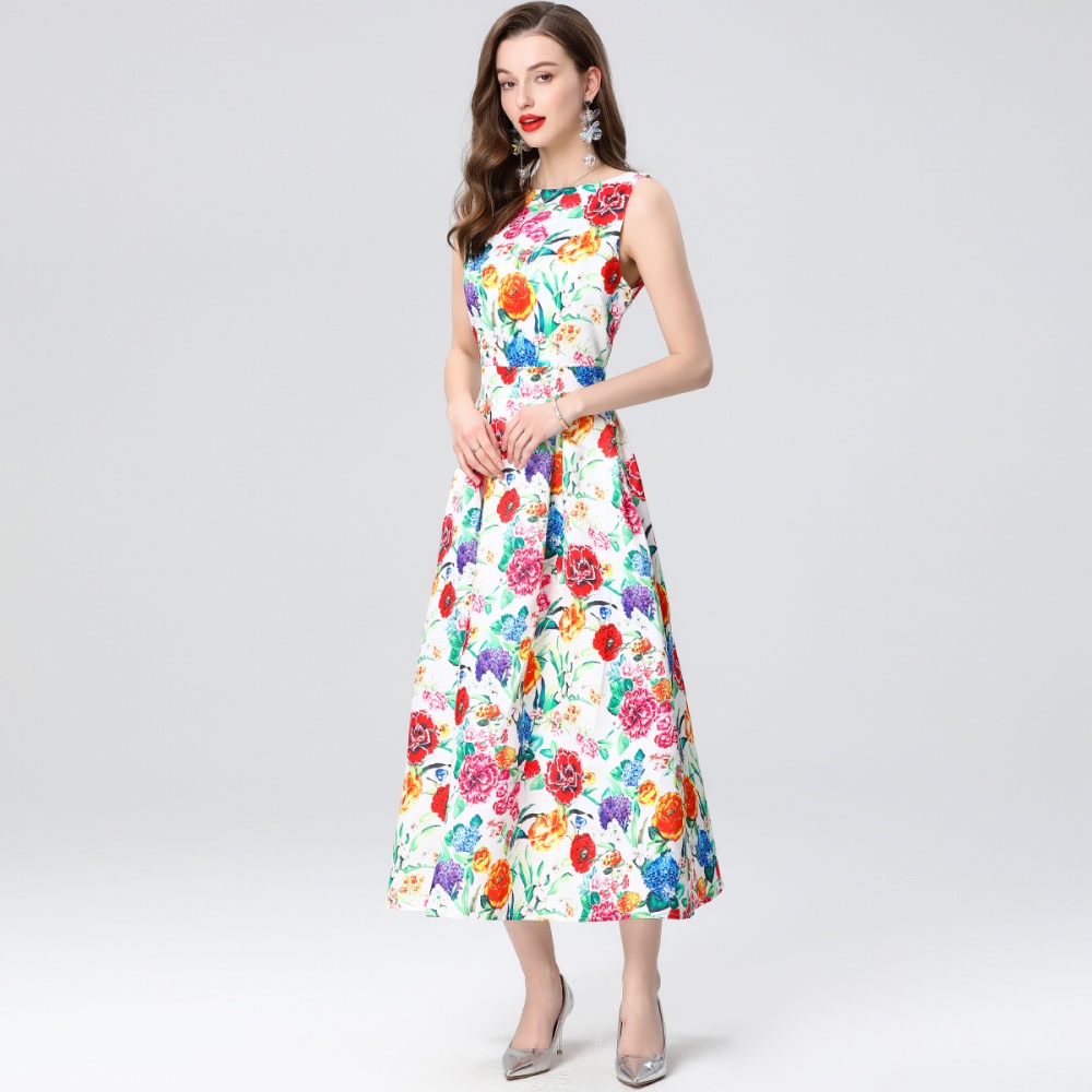 Stereoscopic high waist clipping A-line dress